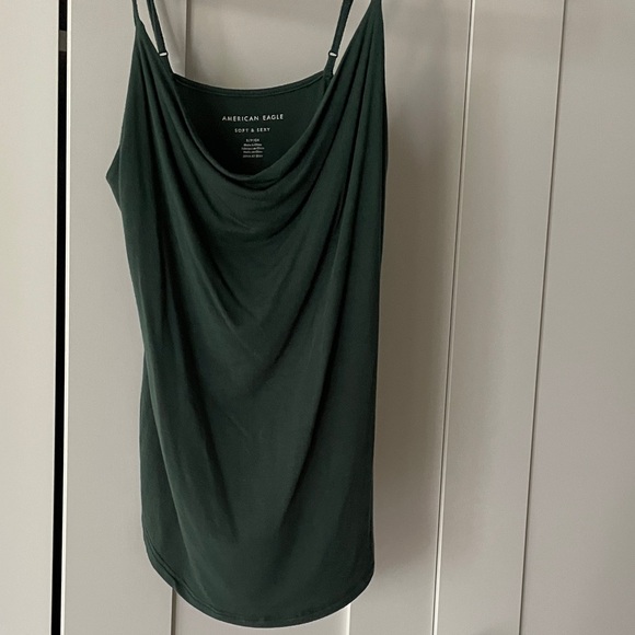 American Eagle Outfitters Tops - American Eagle, soft and sexy cowl neck forest green tank